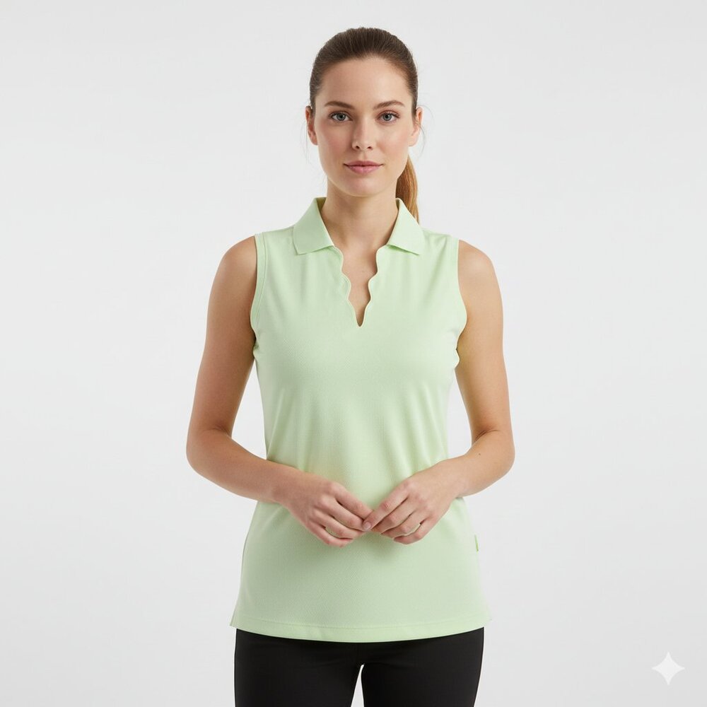Walter Hagen Sleeveless Polo Golf Top Polyester Green Size XS NWT